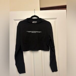 Alphalete Black Long-sleeve Crop Top